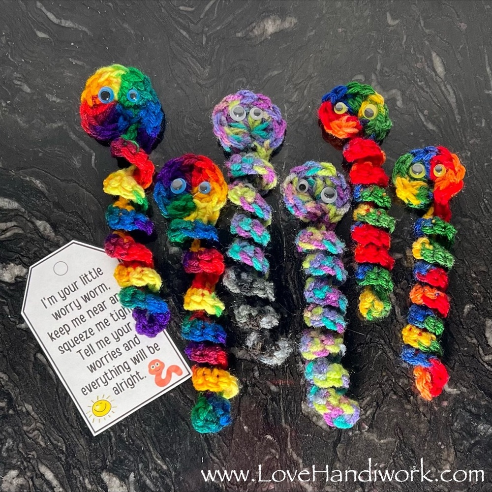 NEW Crochet Wiggly Worry Worms: